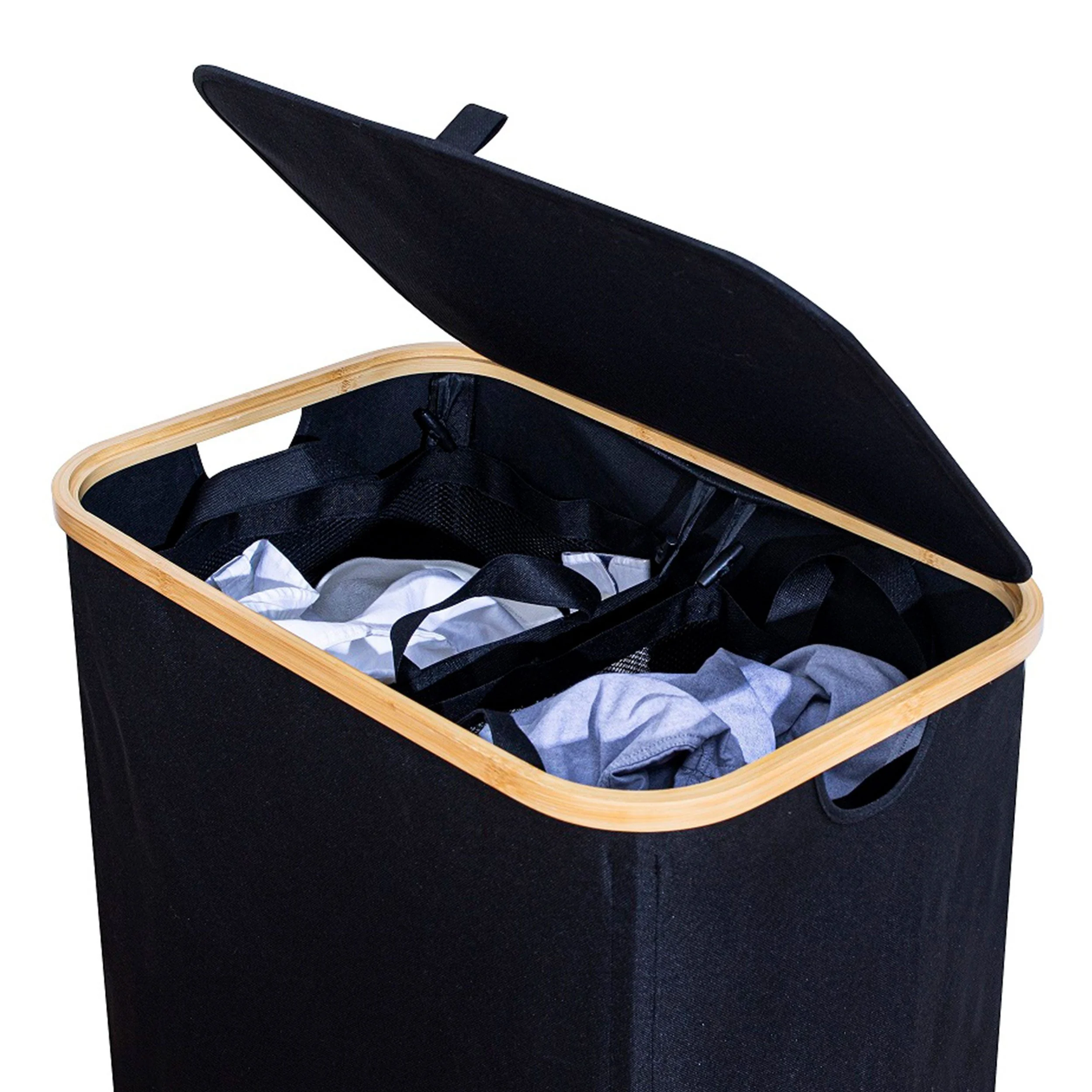 COLOURLIVING Wäschekorb mit 2 Behältern 2x80 L