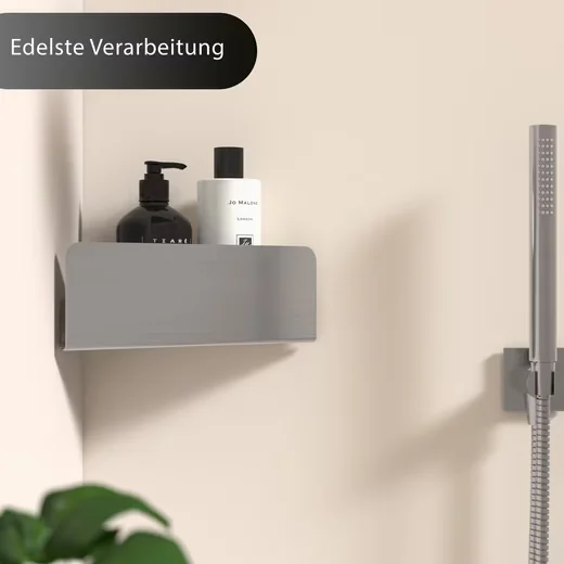 DOLVHIN Duschablage Ecke ohne Bohren Eckregal Duschregal Duschkorb