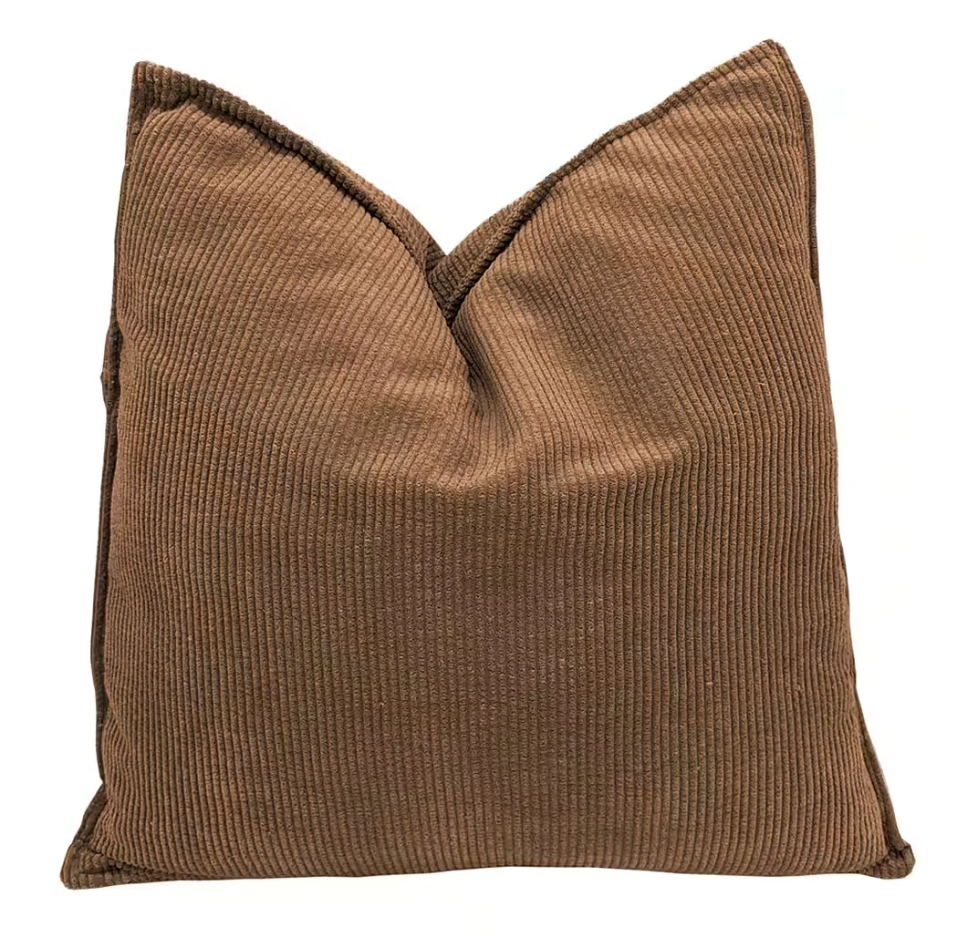 Spetebo Dekokissen Cord 2er Set 45 cm braun