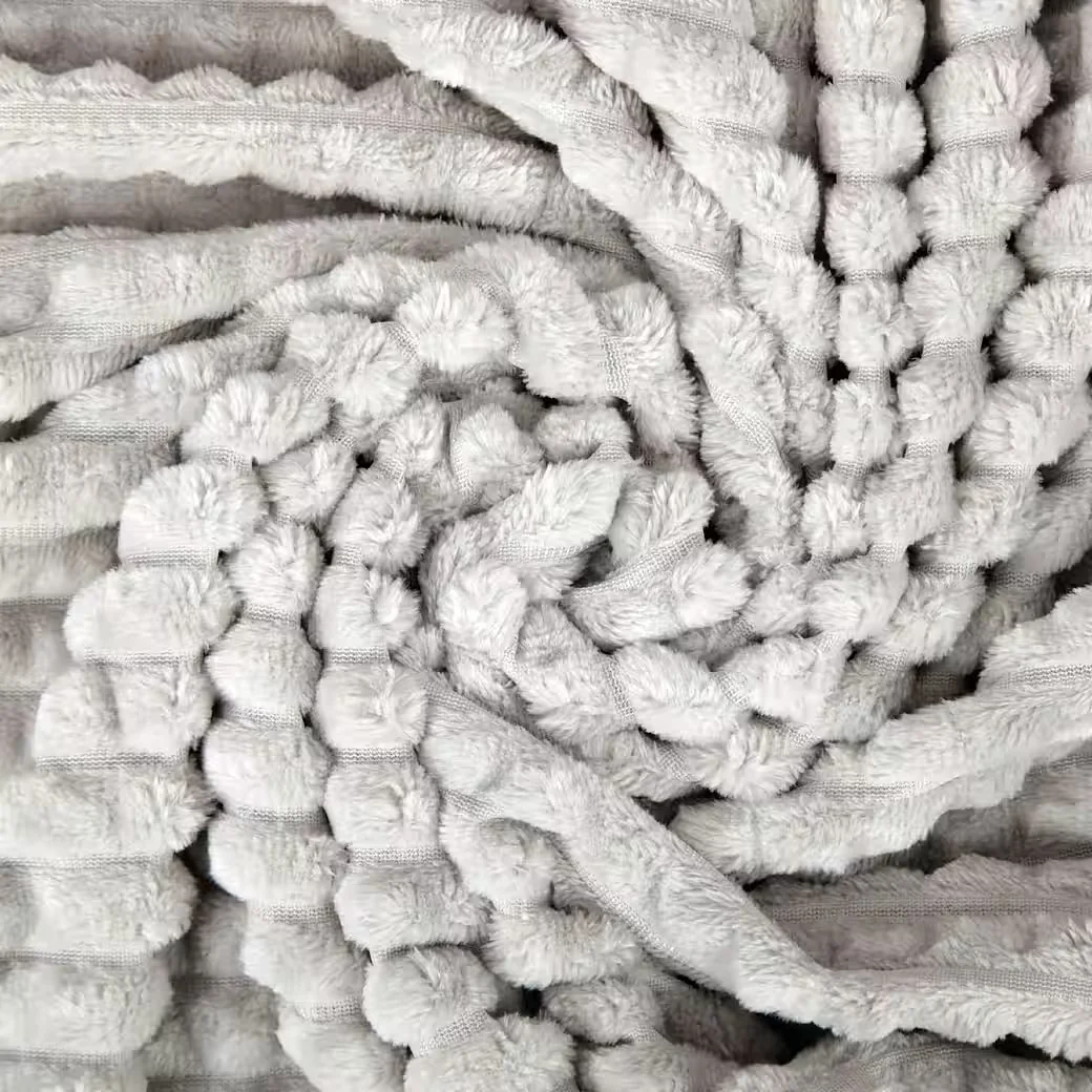 Bestlivings Wohndecke Jacquard Flanell in Cord-Optik