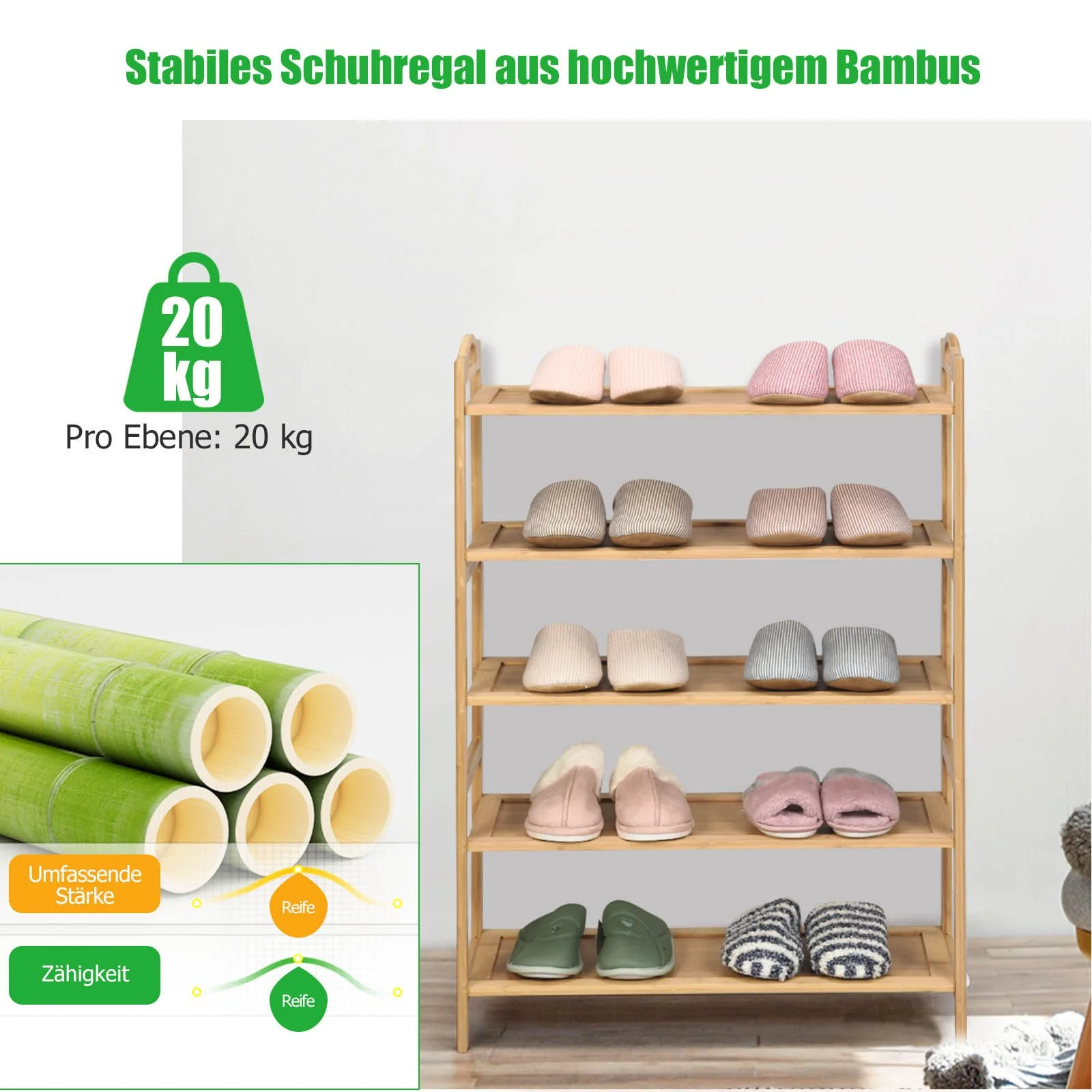 COSTWAY Schuhregal für Flur und Garderobe
