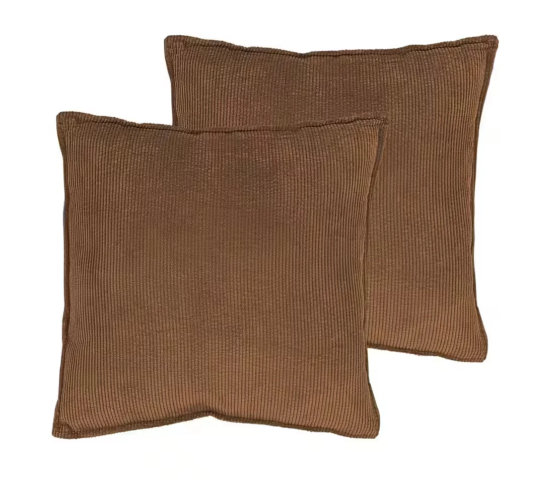 Spetebo Dekokissen Cord 2er Set 45 cm braun