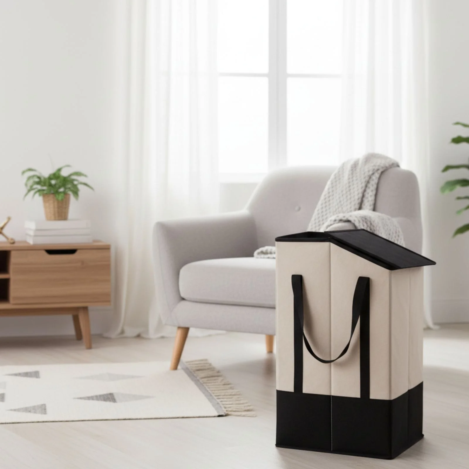 5FIVE SIMPLY SMART Wäschekorb Wäschetasche BICOL Reißverschluss 45 l