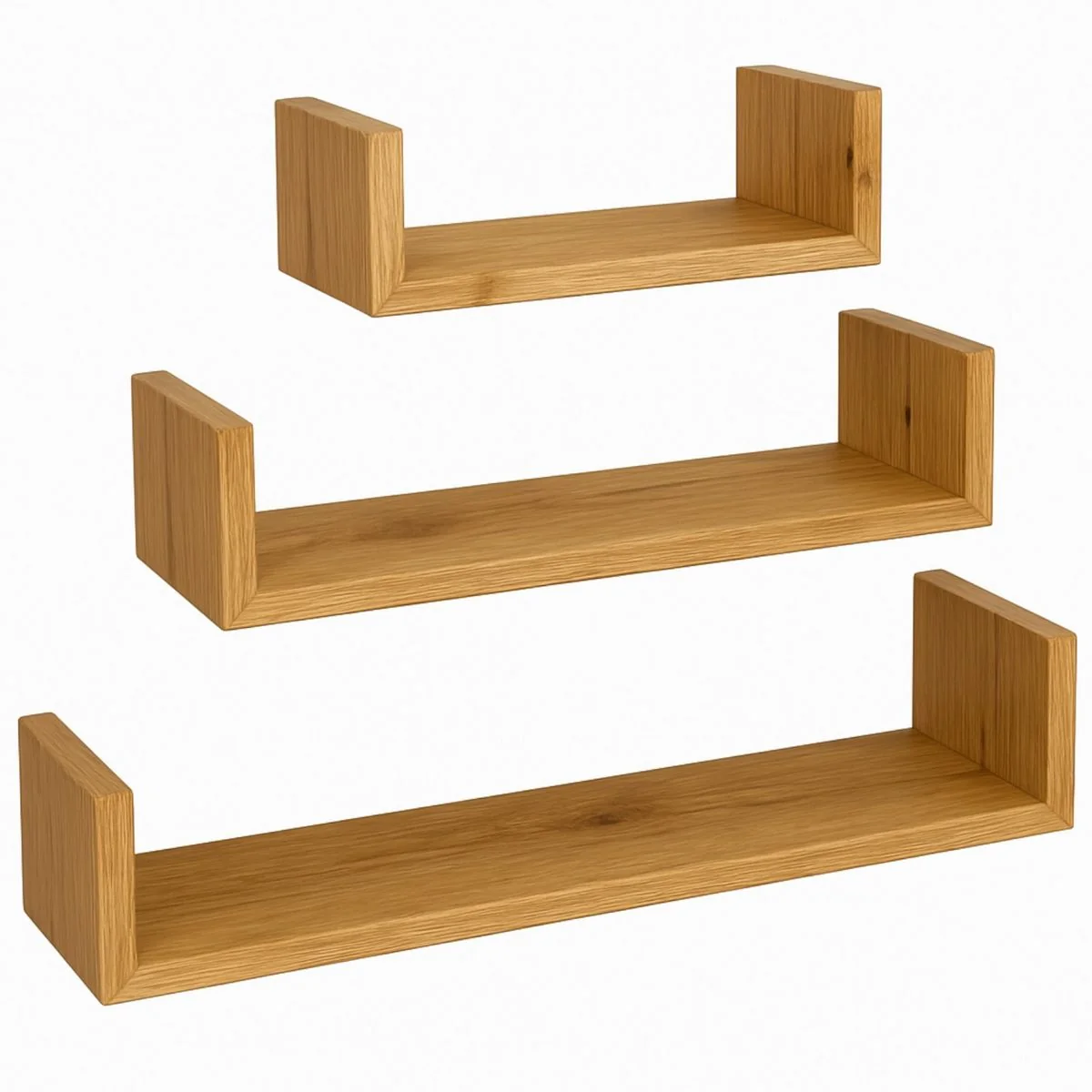 BEGRYF Wandregal 3er-Set, Erlefarben, 30/45/60 x 15 x 10 cm