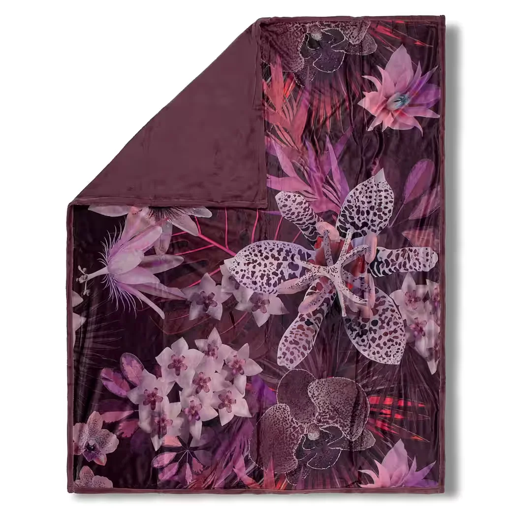 DESCANSO Kuscheldecke Plaid 130x160 cm Polyester bordeaux 30295