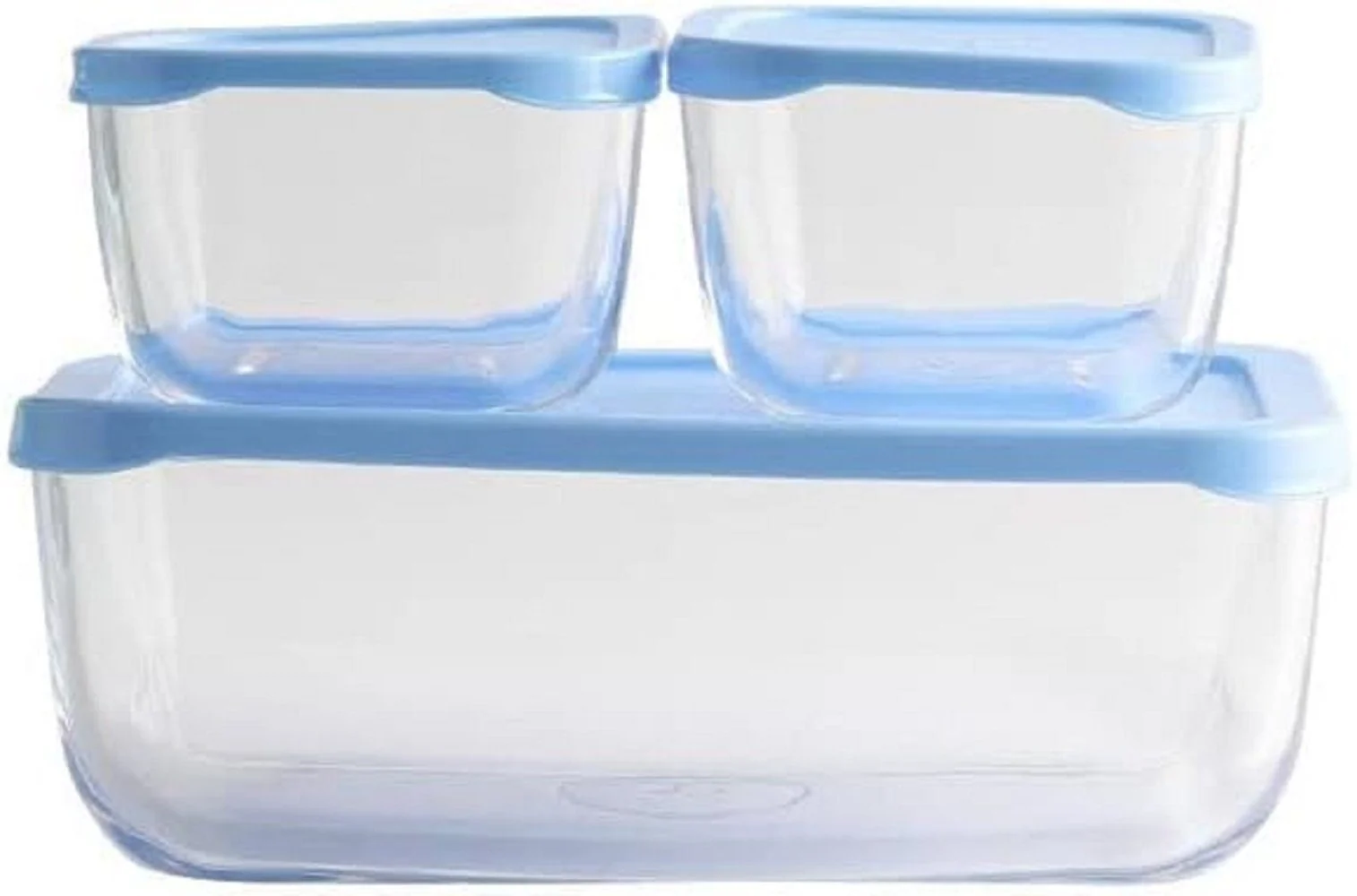 PASABAHCE Vorratsglas Snow Box Aufbewahrungsset Deckel, 3 Stück - 1200ml + 275ml + 275ml