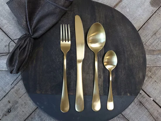 CHIC ANTIQUE Nordique Besteckset Gold 4-teilig