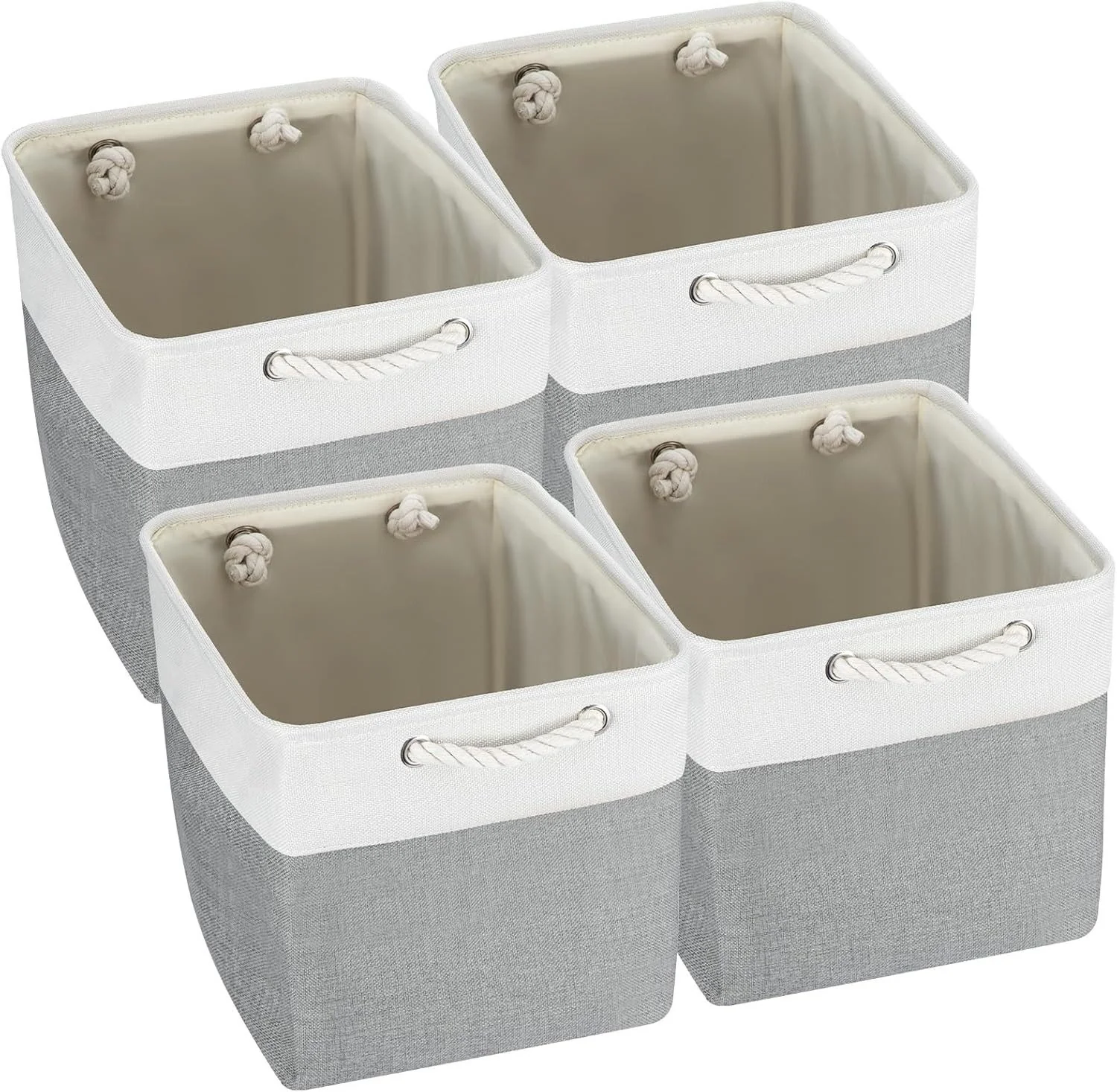 YOUYIJIA Aufbewahrungsboxen 4er Set faltbar mit Griffen