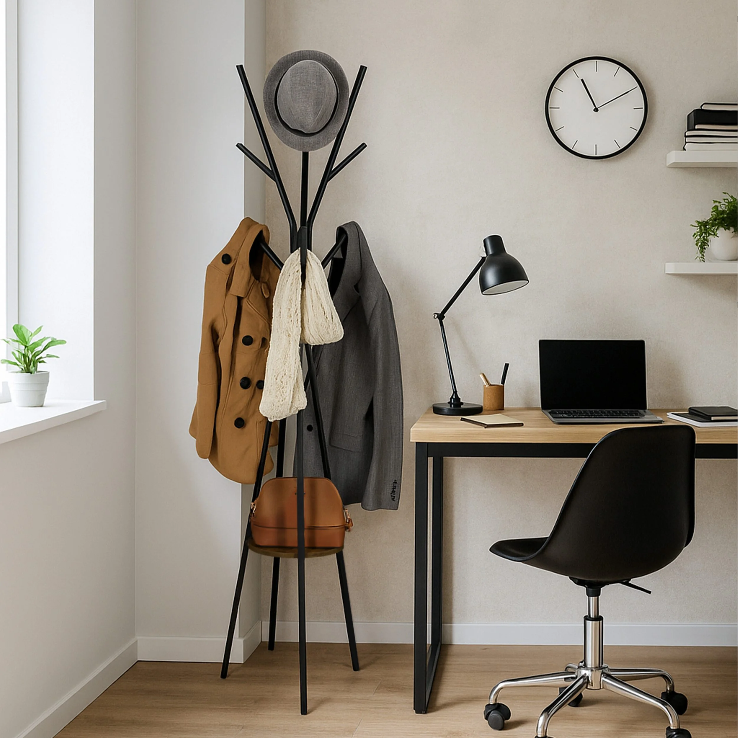Relaxdays Garderobenständer mit Ablage, Standgarderobe