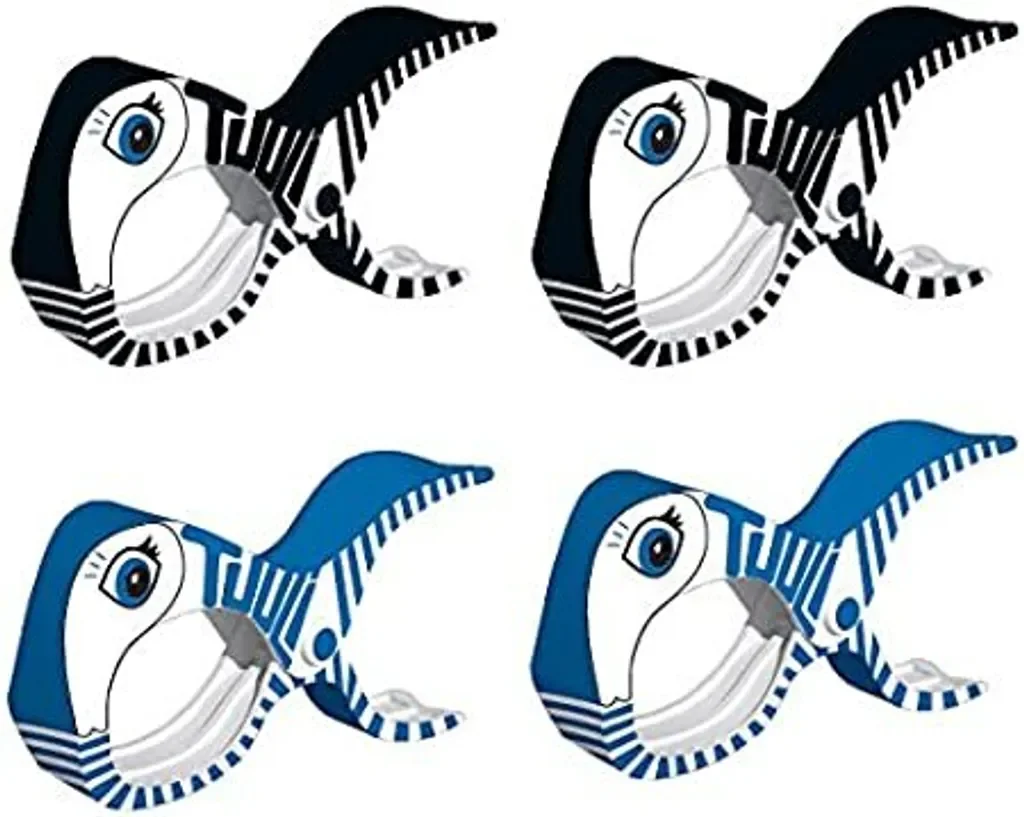 Tuuli Strandclips XXL für Strandtuch Wäscheklammern Set 4 schwarz blau