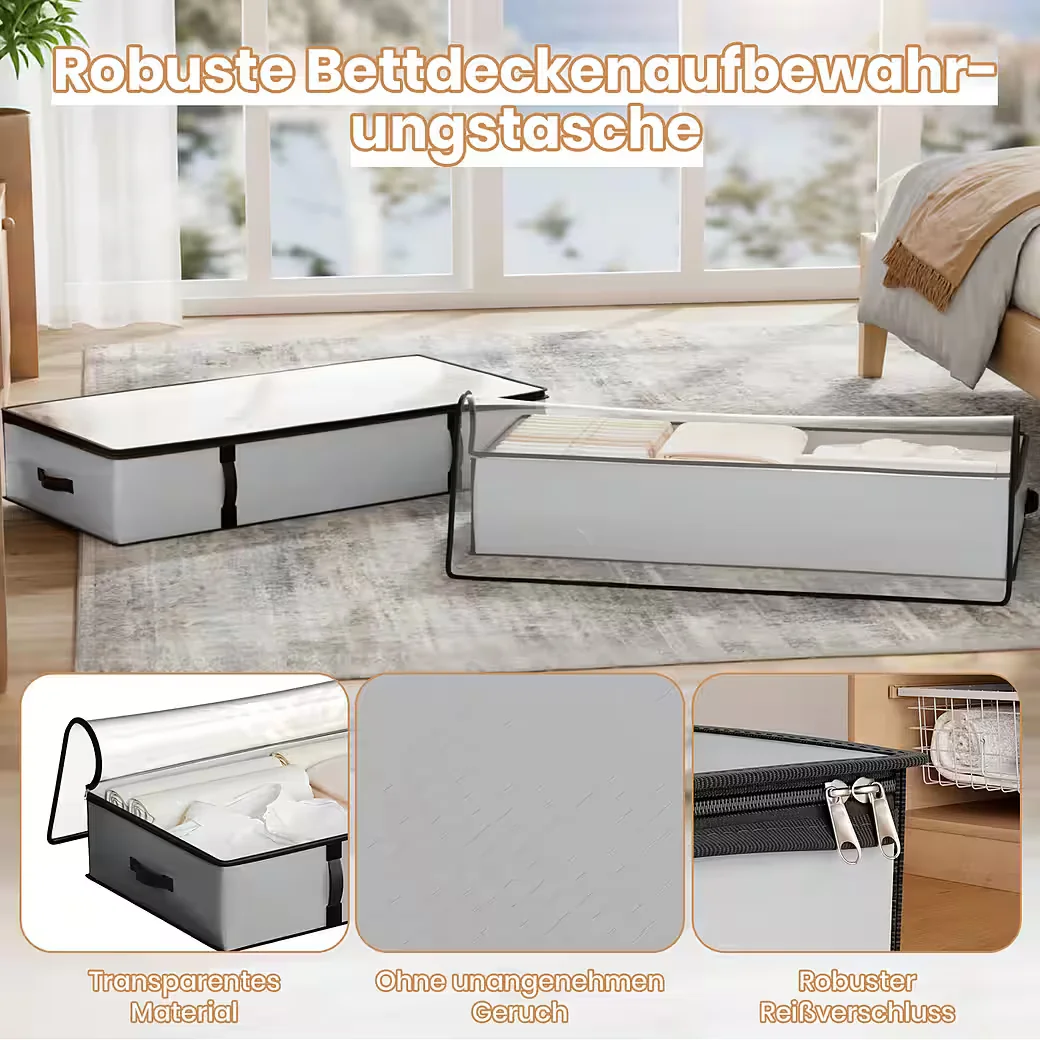 OAK&TEA Aufbewahrungstasche mit Deckel Aufbewahrungsbox für Bettdecken