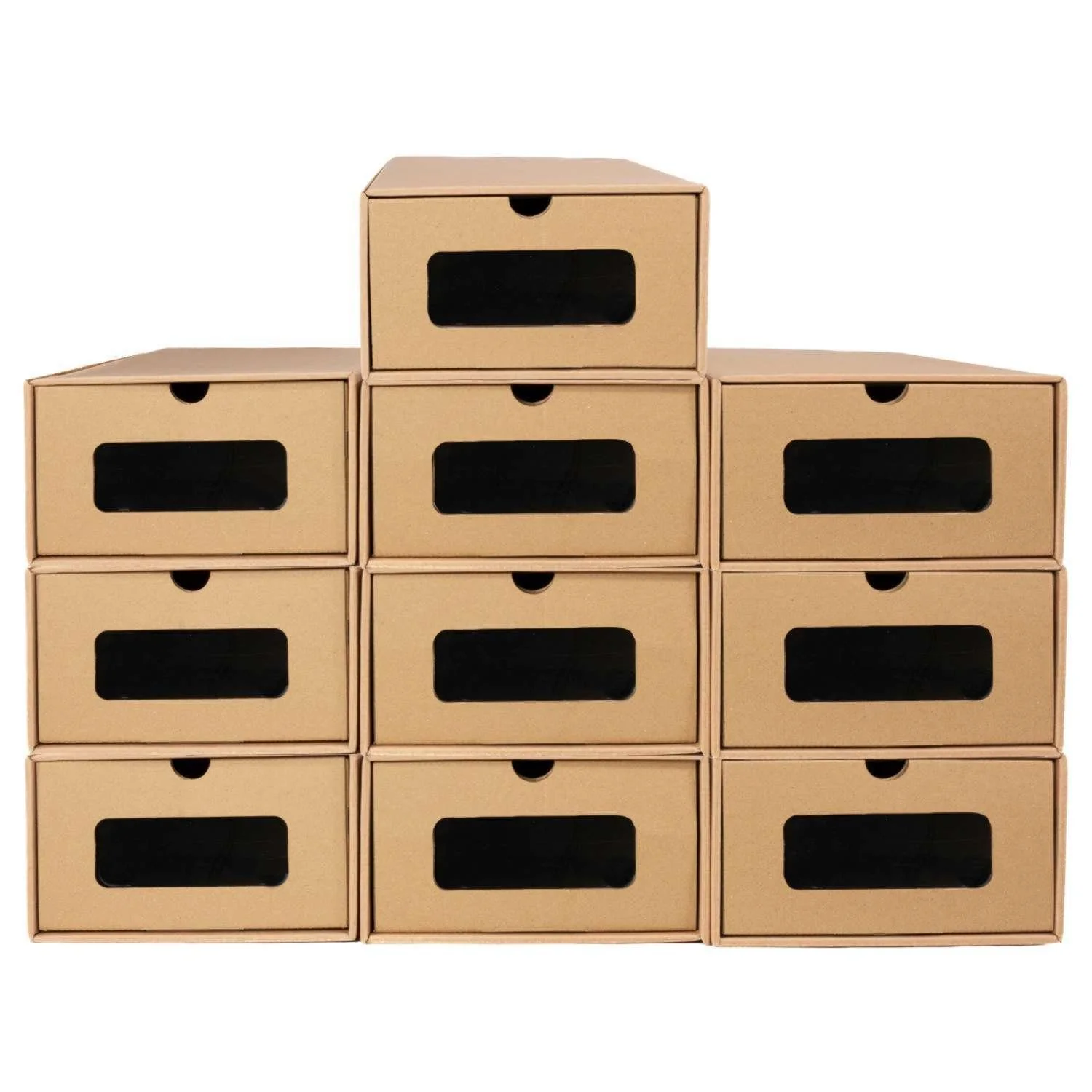 Intirilife Schuhbox transparent stapelbar Kunststoff Aufbewahrung