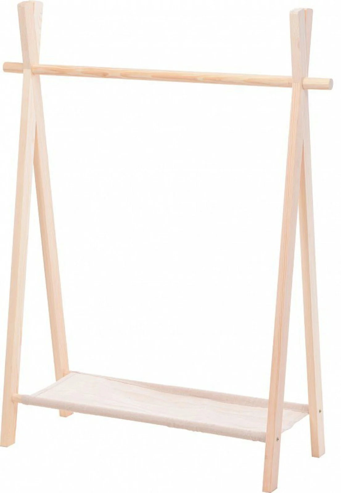 KOOPMAN Kleiderständer Kinder Garderobe Holz 100x80x30 cm Stoffablage
