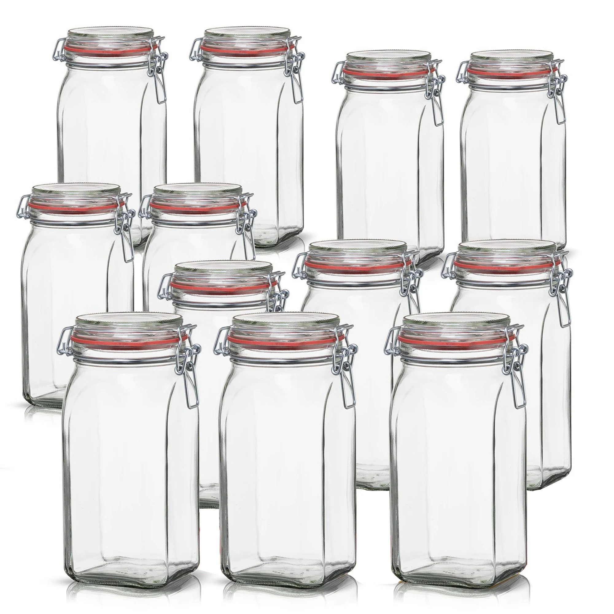 BIGDEAN 12x Einmachgläser 1,5 L mit Bügelverschluss Made in Germany