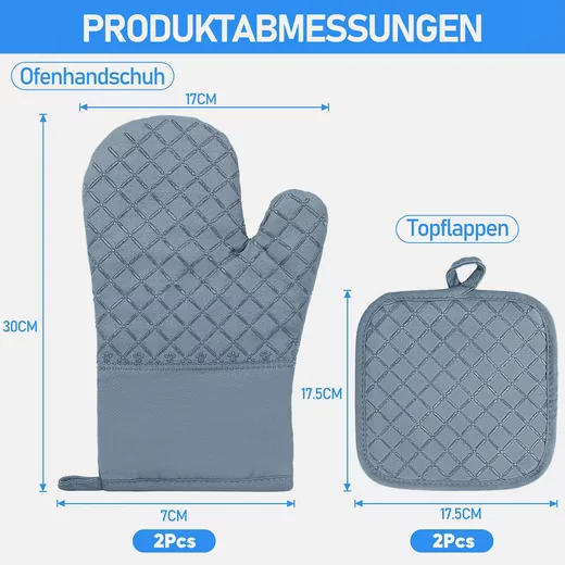 HUGERSTONE Ofenhandschuhe Topflappen hitzebeständig 260C rutschfest