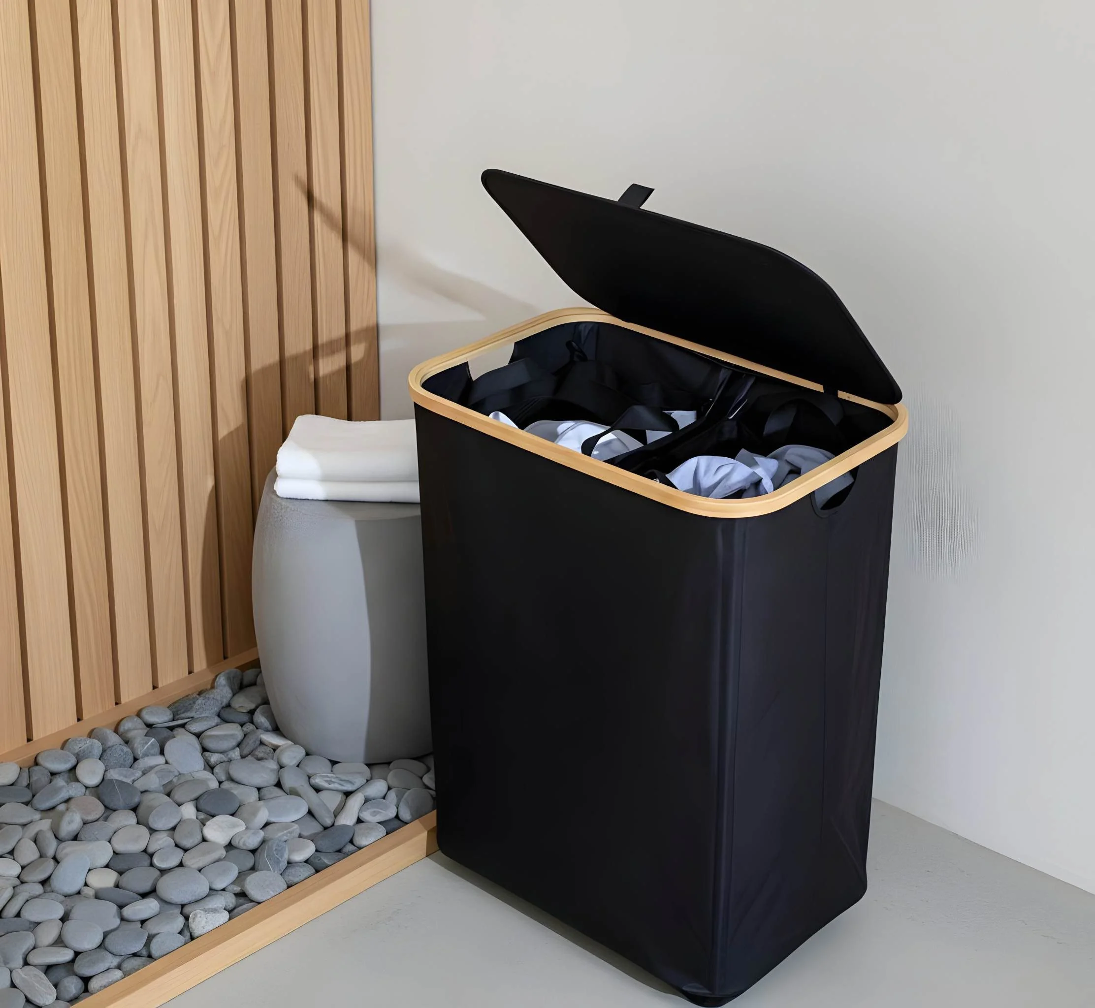 COLOURLIVING Wäschekorb mit 2 Behältern 2x80 L